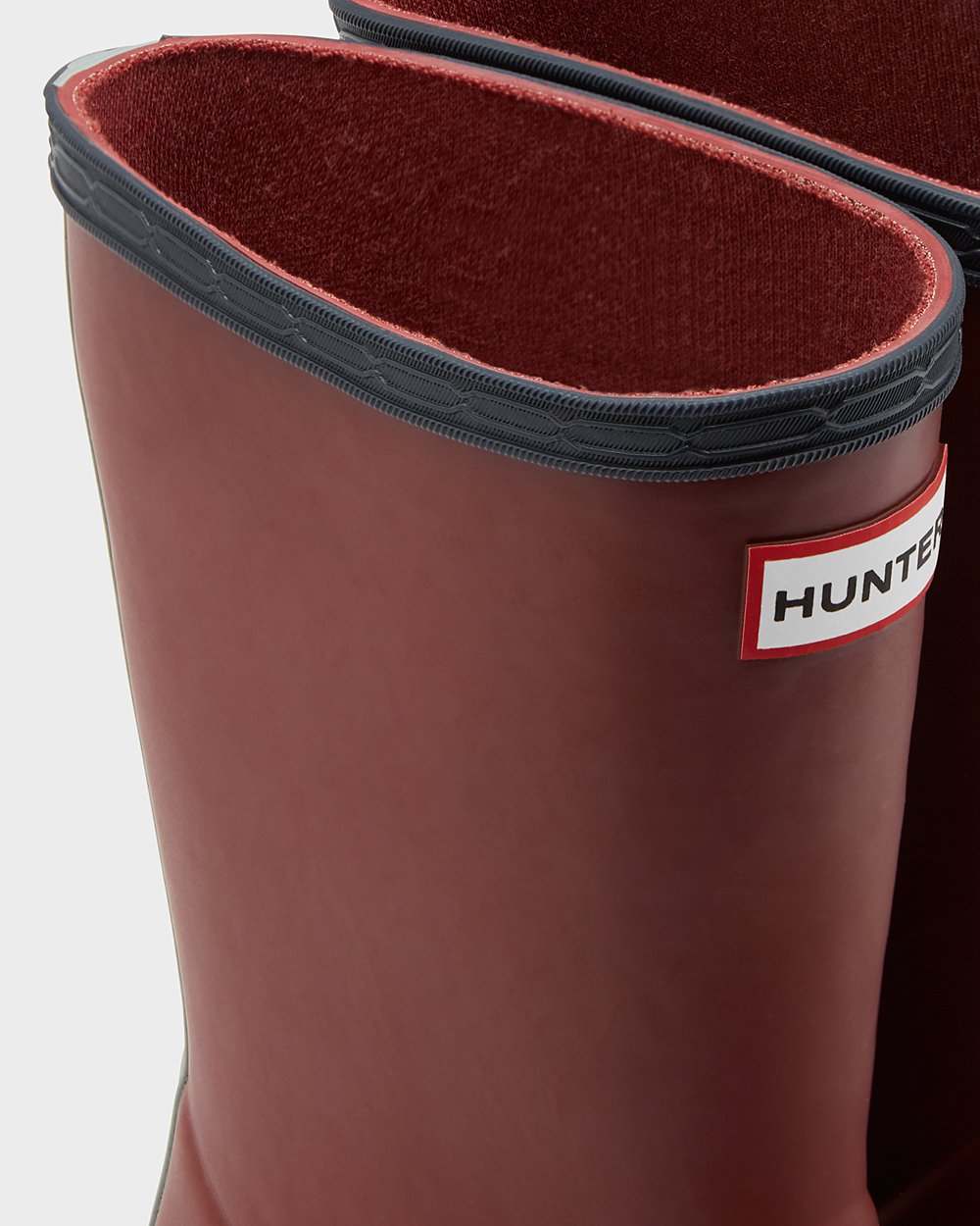 Hunter Gummistøvler Grå Rød/Grå - Barn Original First Classic - Norge YDKHCI-302